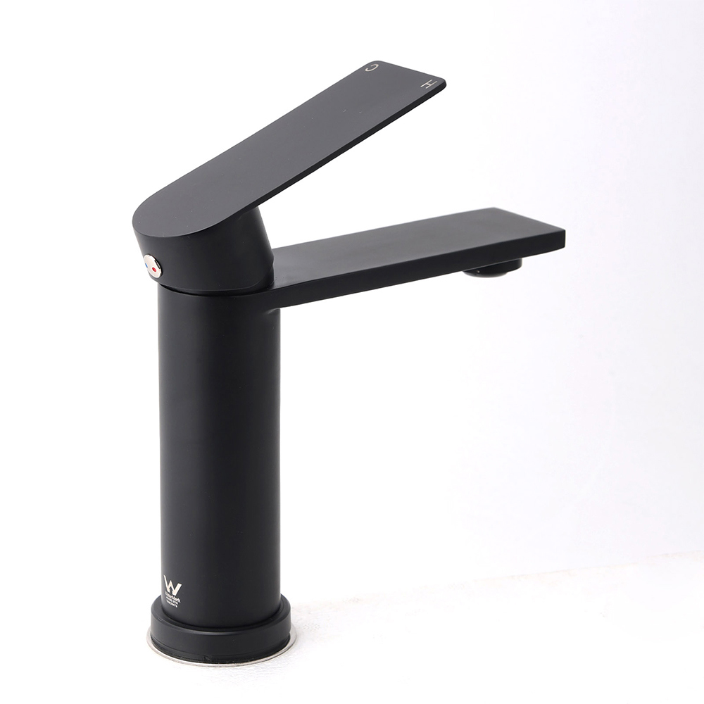 Matt Black Round Bathroom Basin Mixer Vanity Sink Faucet Spout Laundry Tap WELS - Image 3