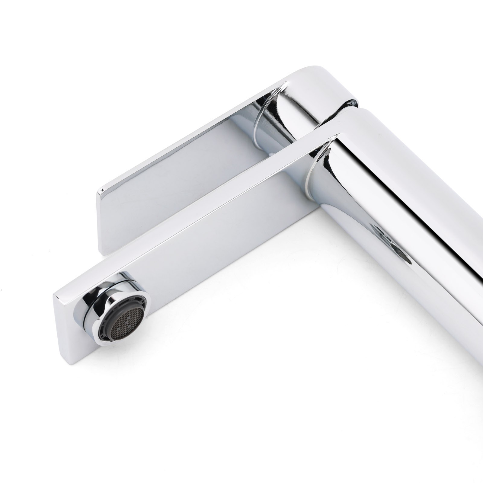 WELS Chrome Square Bathroom Short Basin Mixer Vanity Sink Faucet Tap Flat Lever - Image 4
