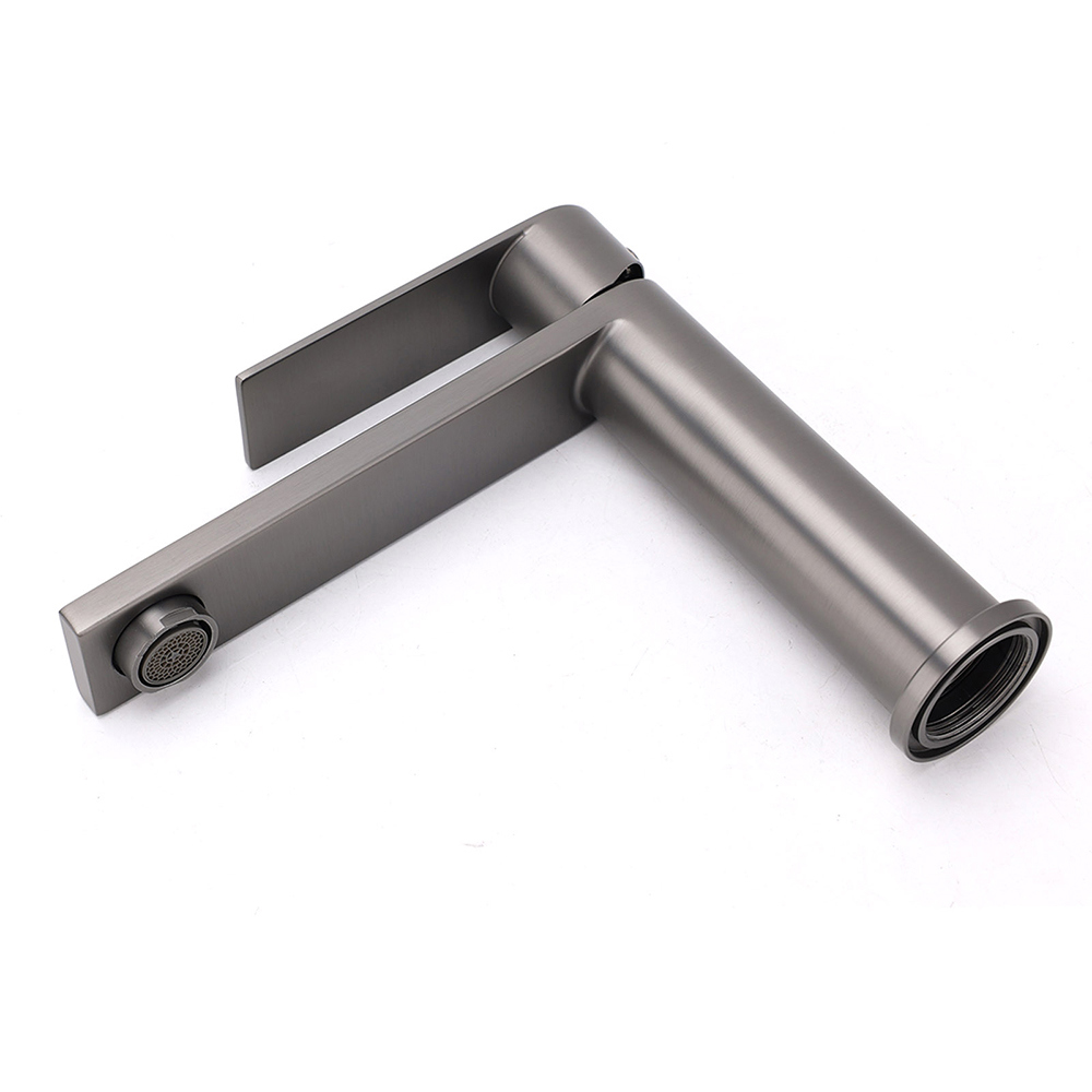 Gun Metal Rounded Square Short Basin Mixer Vanity Sink Faucet Laundry Spout Tap - Image 4