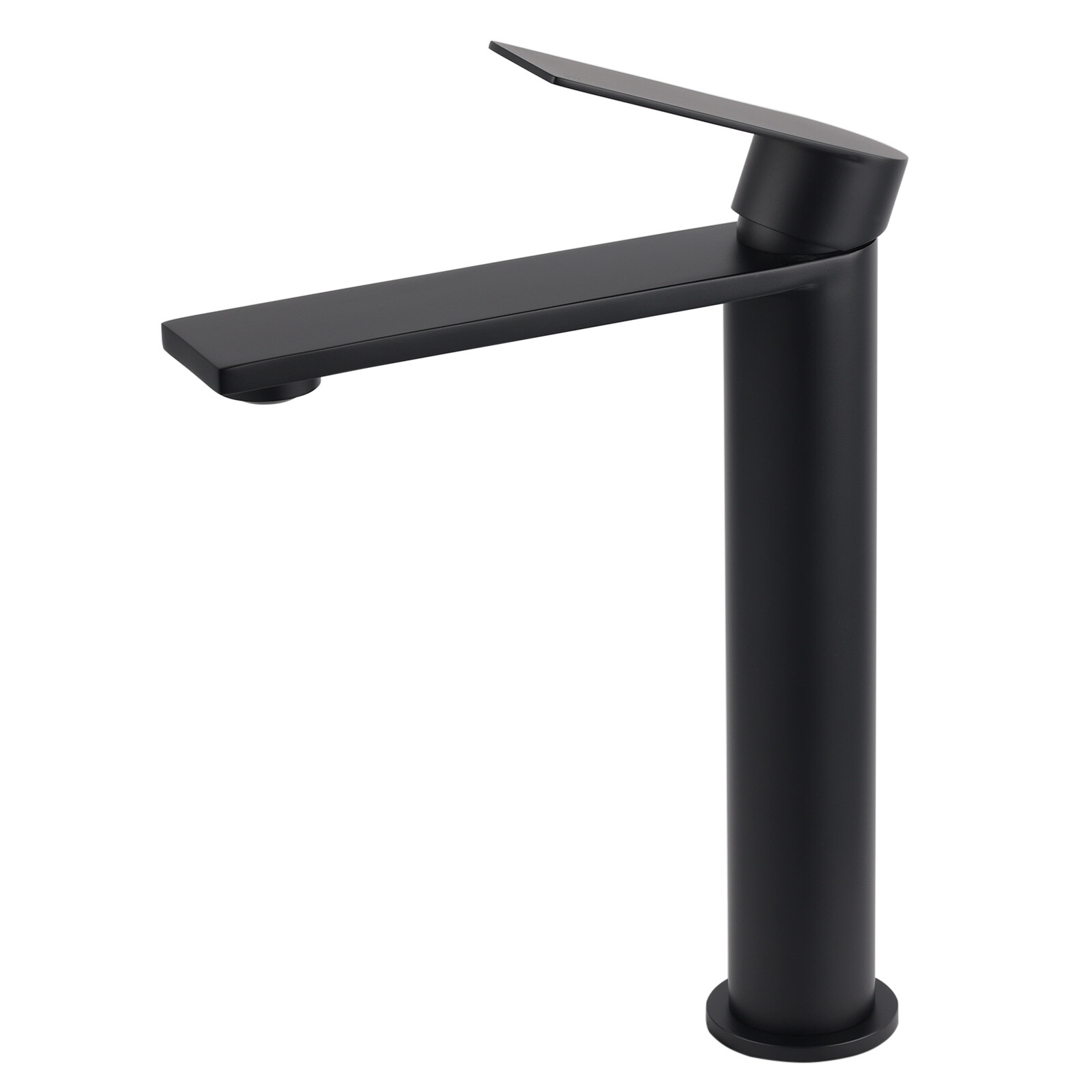 WELS Matt Black Square Tall Flat Lever Handle Basin Mixer Vanity Sink Faucet Spout - Image 2