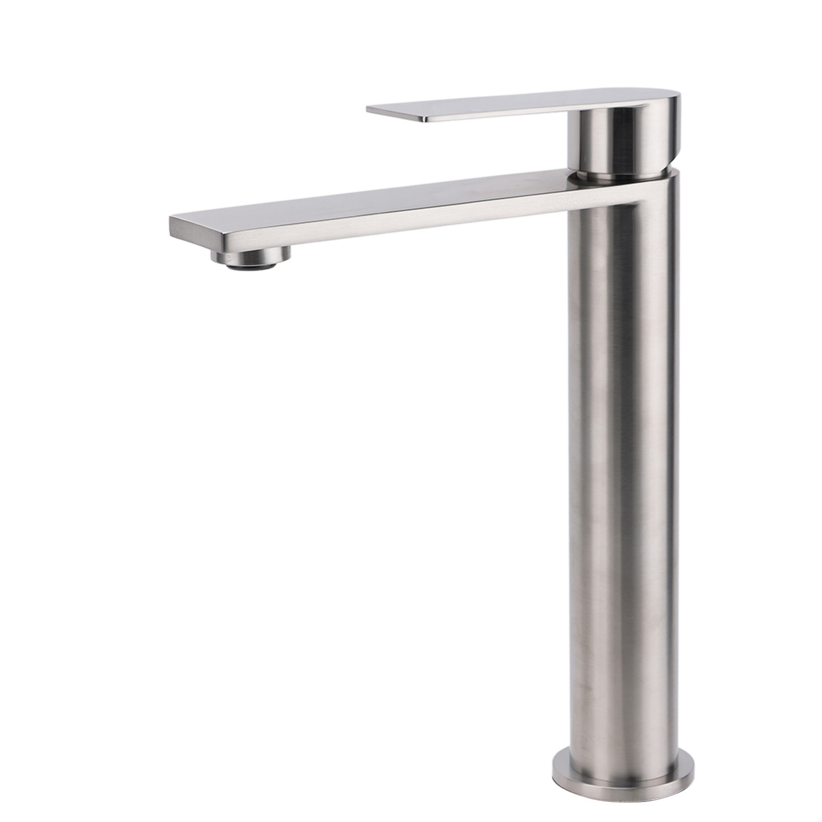 WELS Brushed Nickel Tall Basin Mixer Vanity Sink Faucet Spout 304SUS Laundry Tap - Image 1