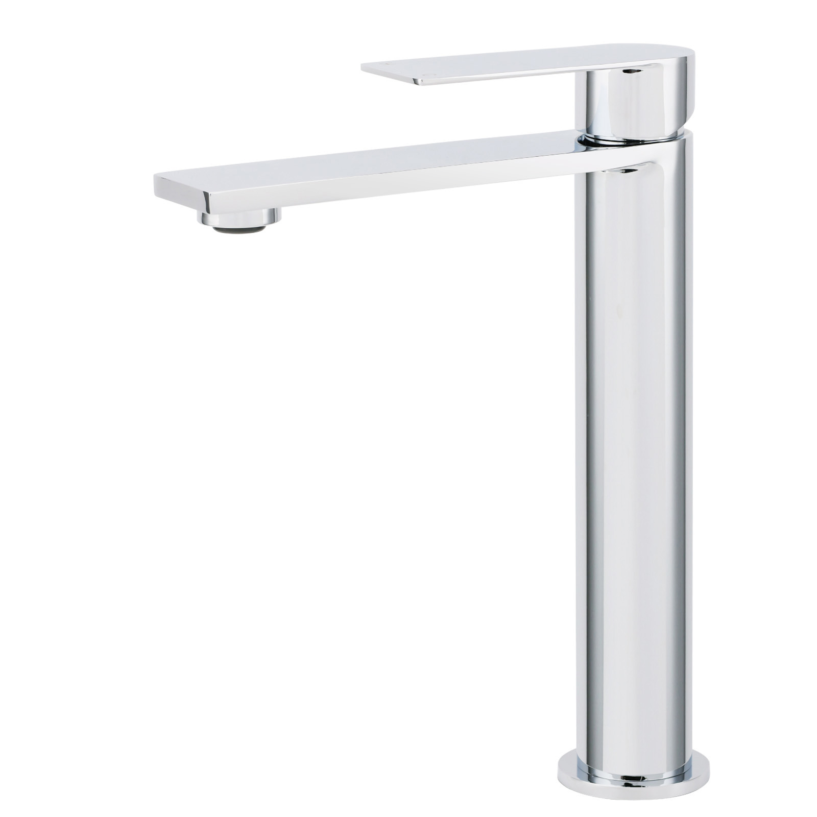 WELS Polished Chrome Tall Basin Mixer Vanity Sink Faucet Spout Laundry Flat Tap - Image 1