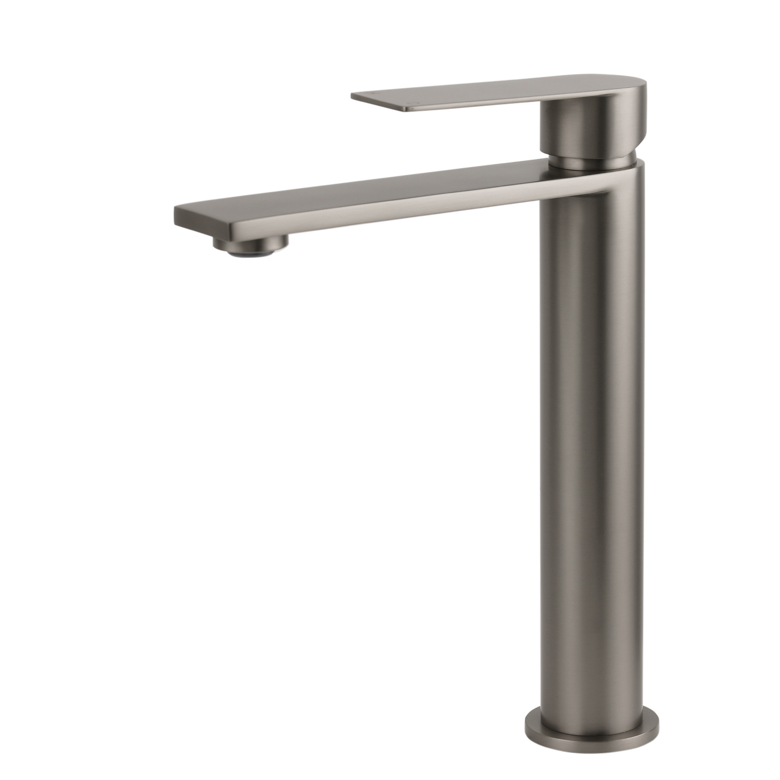 WELS Square Tall Flat Handle Basin Mixer Vanity Sink Faucet Spout Gun Metal Gey - Image 1