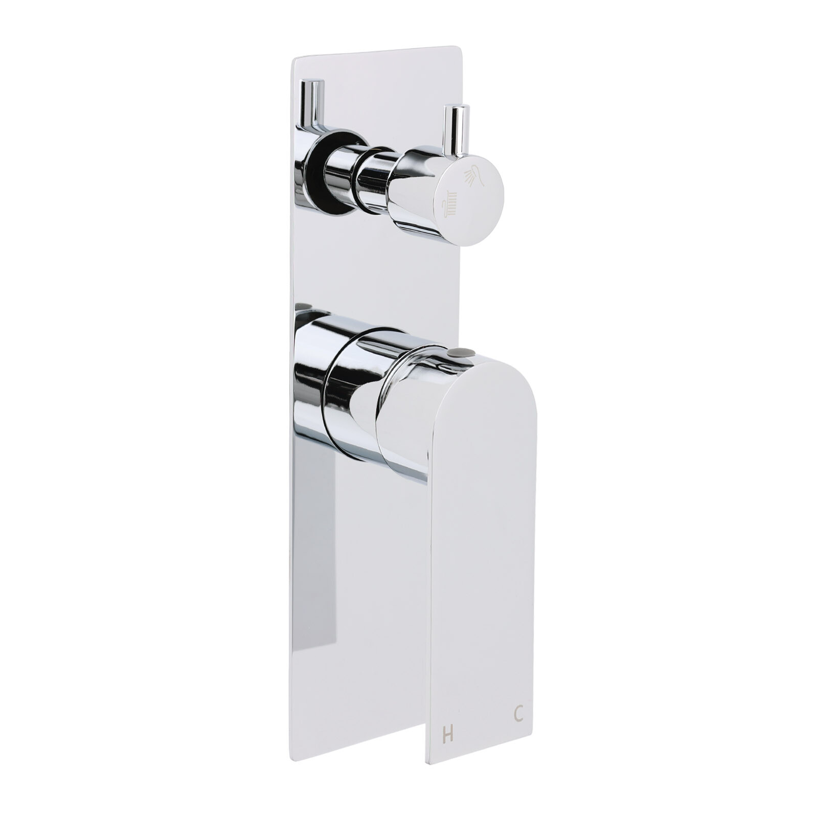 Watermark Chrome Square Shower Mixer Diverter Tap Valve For Shower Combo Spout - Image 1