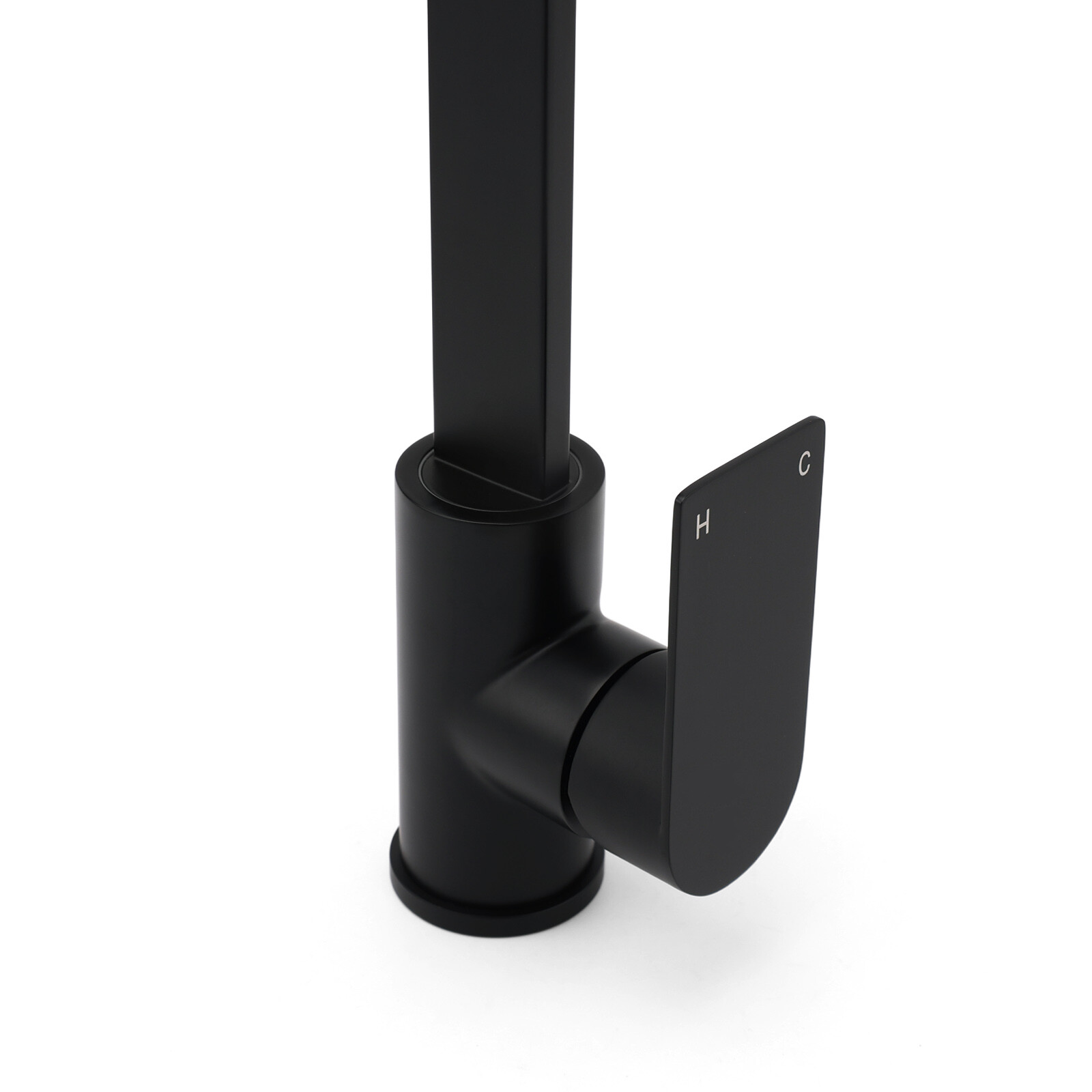 WELS Matte Black High Rise Gooseneck Kitchen Sink Laundry Mixer Faucet Tapware - Image 6