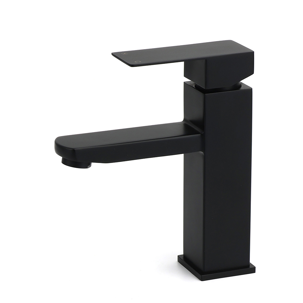 WELS Classic Square Matt Black Basin Mixer Vanity Laundry Sink Faucet Tap Outlet - Image 1