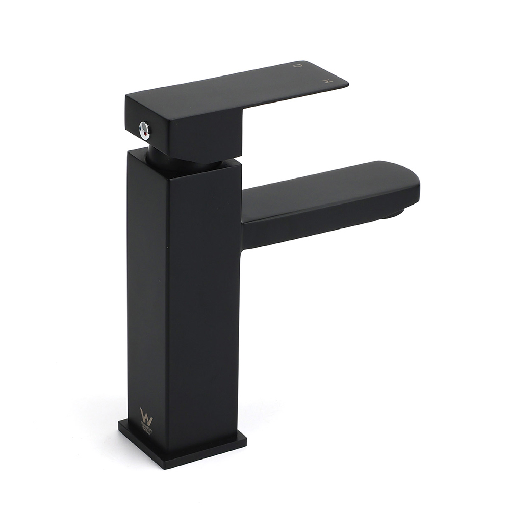 WELS Classic Square Matt Black Basin Mixer Vanity Laundry Sink Faucet Tap Outlet - Image 3
