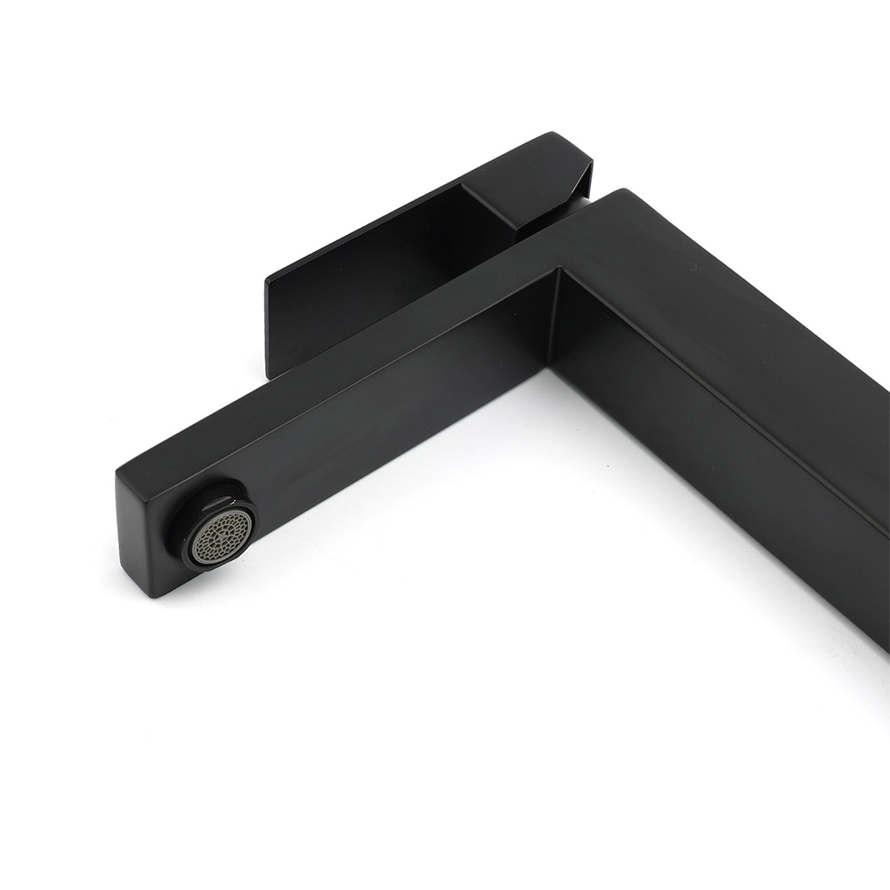 Matt Black Stainless Steel Square Tall Basin Mixer Sink Tap High Vanity Spout - Image 4