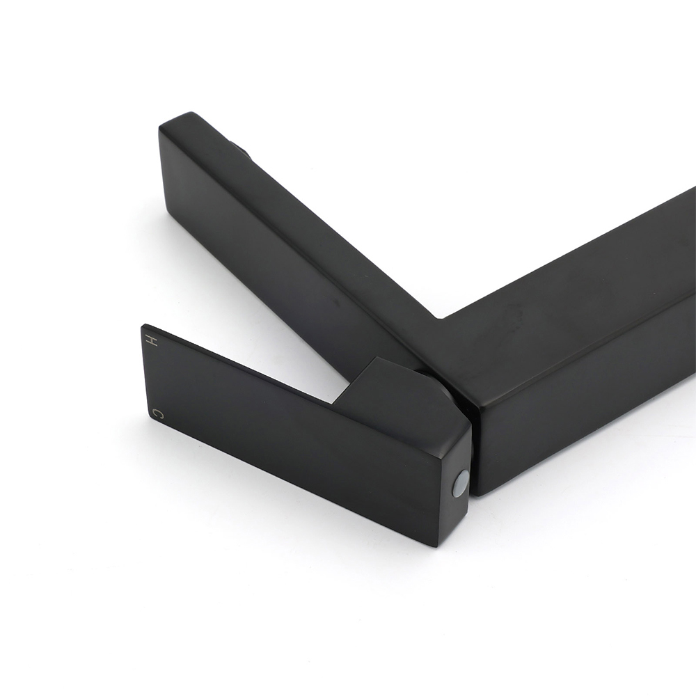 Matt Black Stainless Steel Square Tall Basin Mixer Sink Tap High Vanity Spout - Image 5