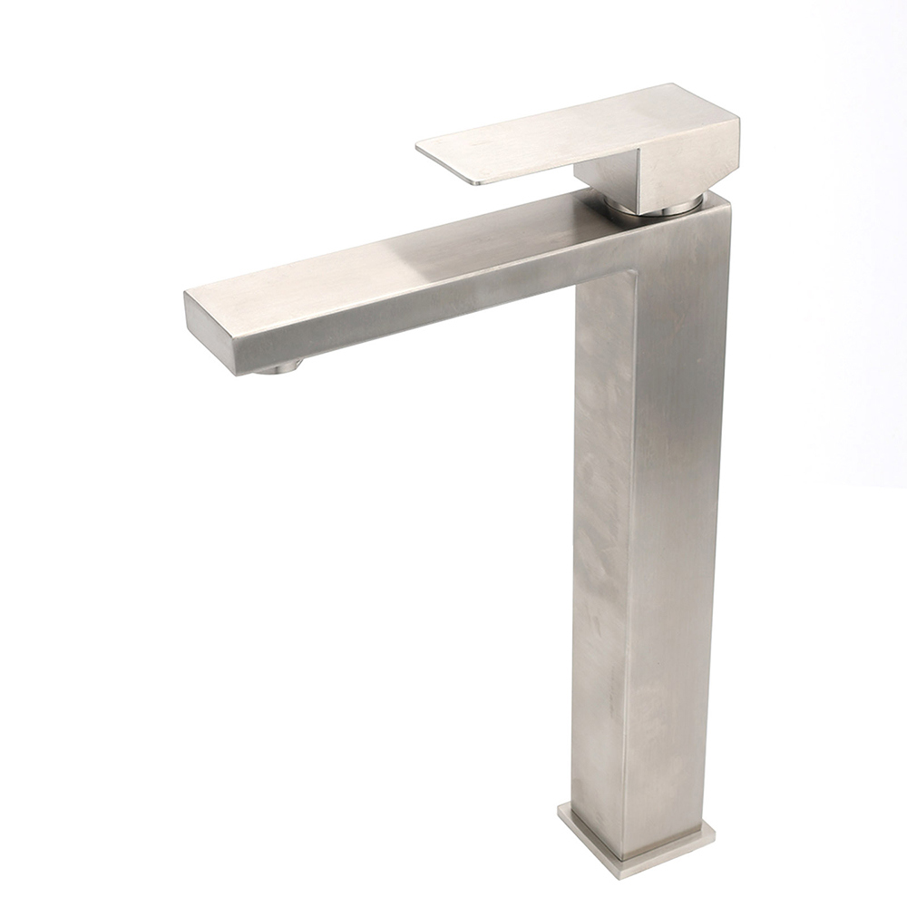 WELS Square Tall Basin Vessel Mixer Faucet Tap Kitchen Laundry Brushed Nickel - Image 2