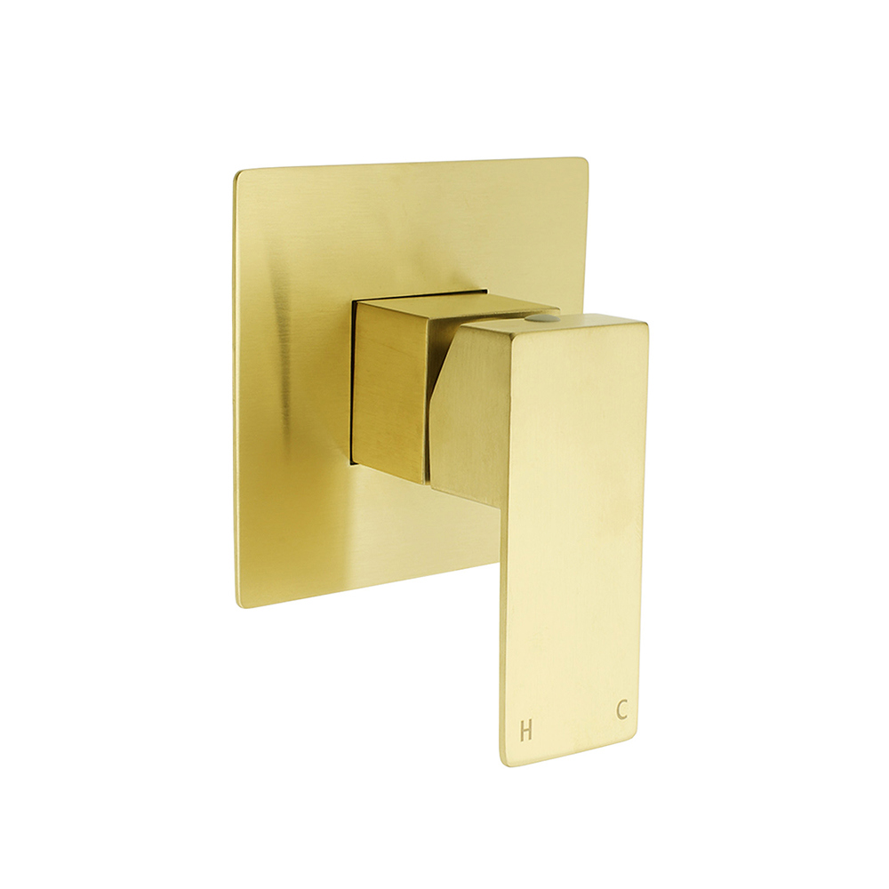 Brushed Gold Square Bath Shower Mixer Hot Cold Tap Ceramic Cartridge For Bath Set - Image 1