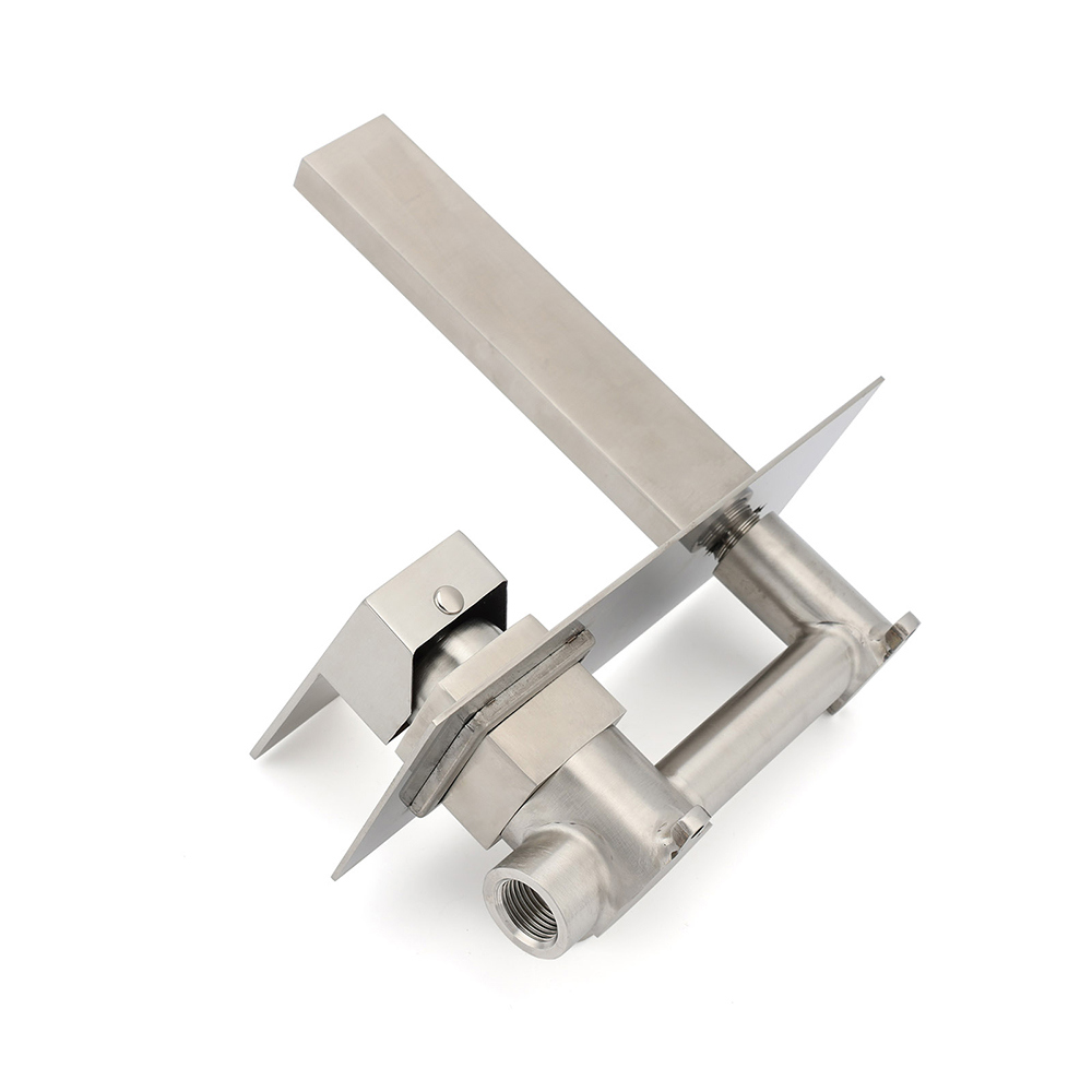 Brushed Nickel Square Wall Mount Basin Mixer Laundry Vanity Tap Spout Faucet Set - Image 5