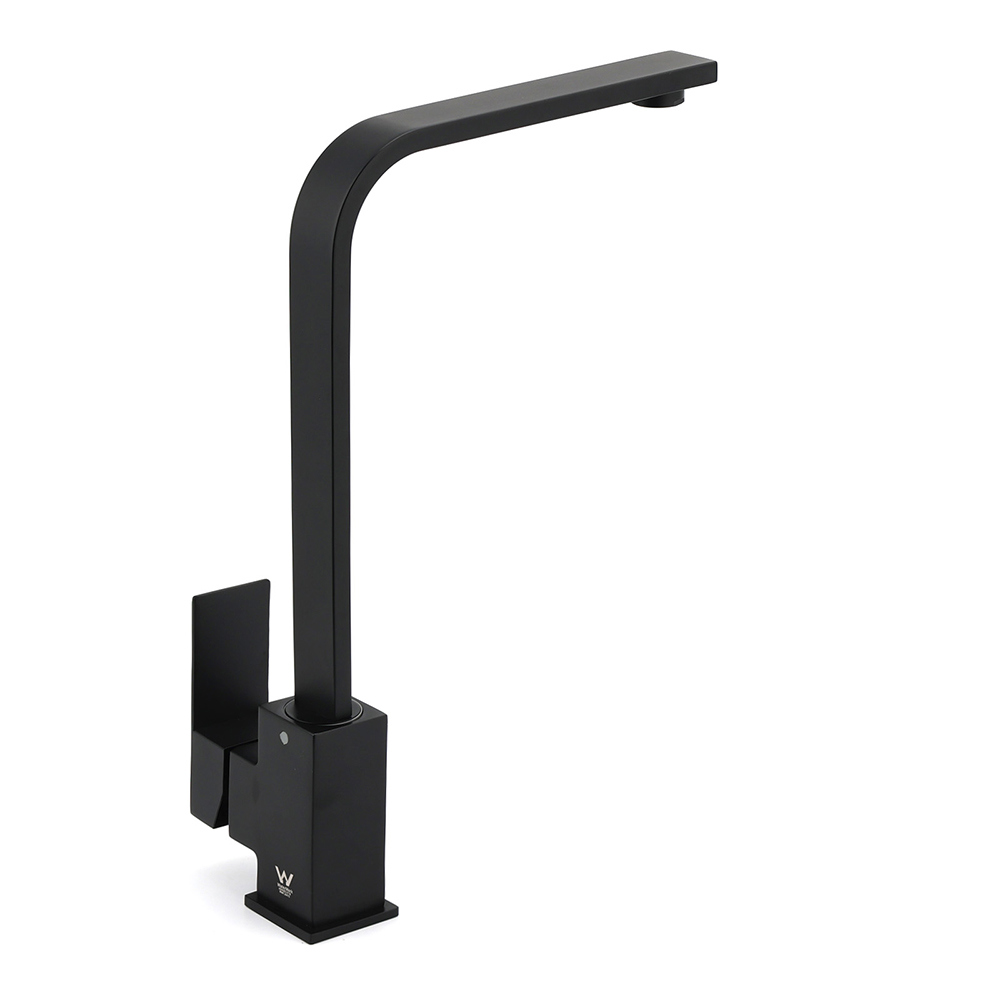 Matt Black Square Gooseneck 360 Swivel Laundry Sink Kitchen Mixer Faucet Tapware - Image 3