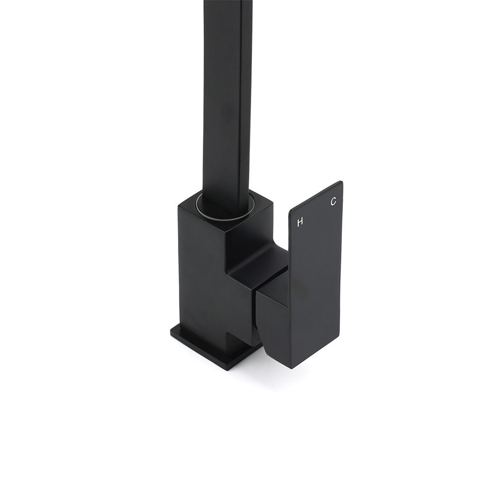 Matt Black Square Gooseneck 360 Swivel Laundry Sink Kitchen Mixer Faucet Tapware - Image 6