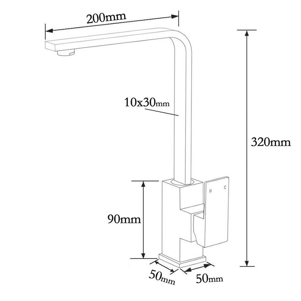 Matt Black Square Gooseneck 360 Swivel Laundry Sink Kitchen Mixer Faucet Tapware - Image 8