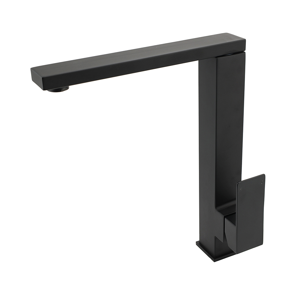 WELS Black 7.5L/m Kitchen Mixer 360º Swivel Laundry Sink Tap Faucet Square Set - Image 2