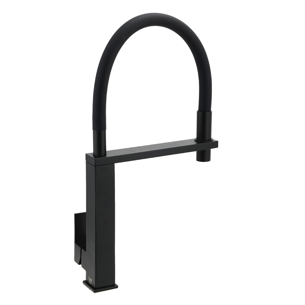 Matt Black Swivel Kitchen Sink Basin Mixer Swivel Faucet Tapware Pull Out Spout - Image 4