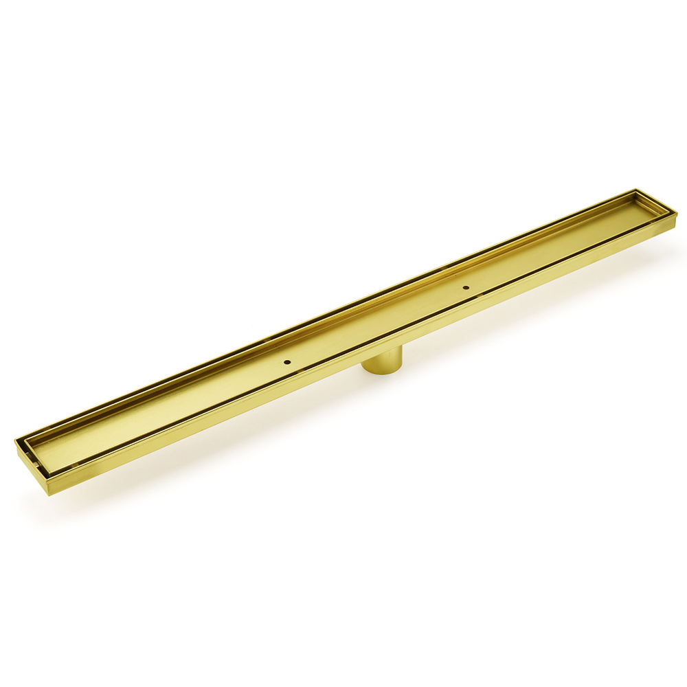 Brushed Gold 304SUS 800mm Tile Insert Shower Grate Floor Drain 50mm Waste Outlet - Image 1