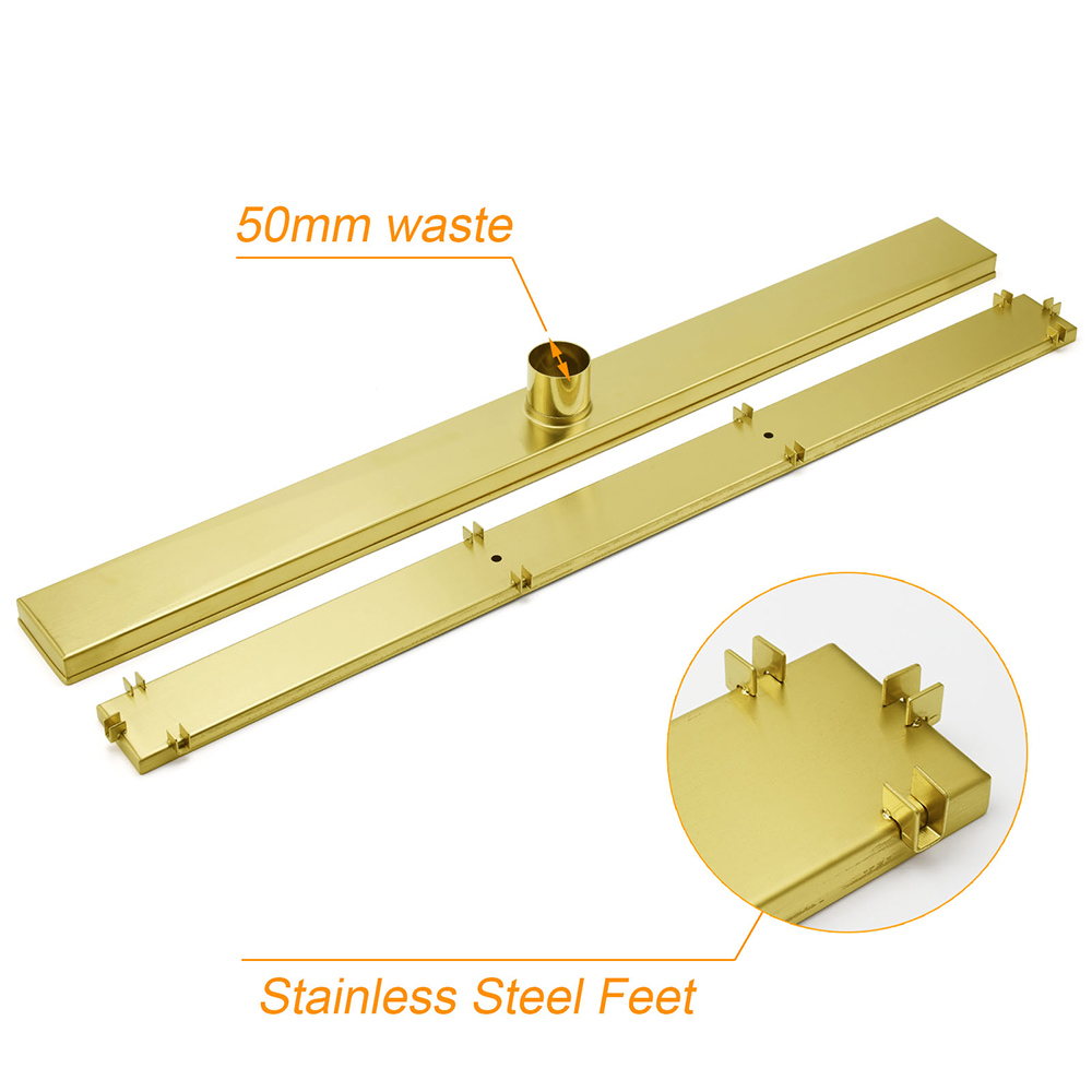 304 Stainless Steel 900mm Tile Insert Shower Grate Floor Drain 50mm Waste Outlet - Image 5