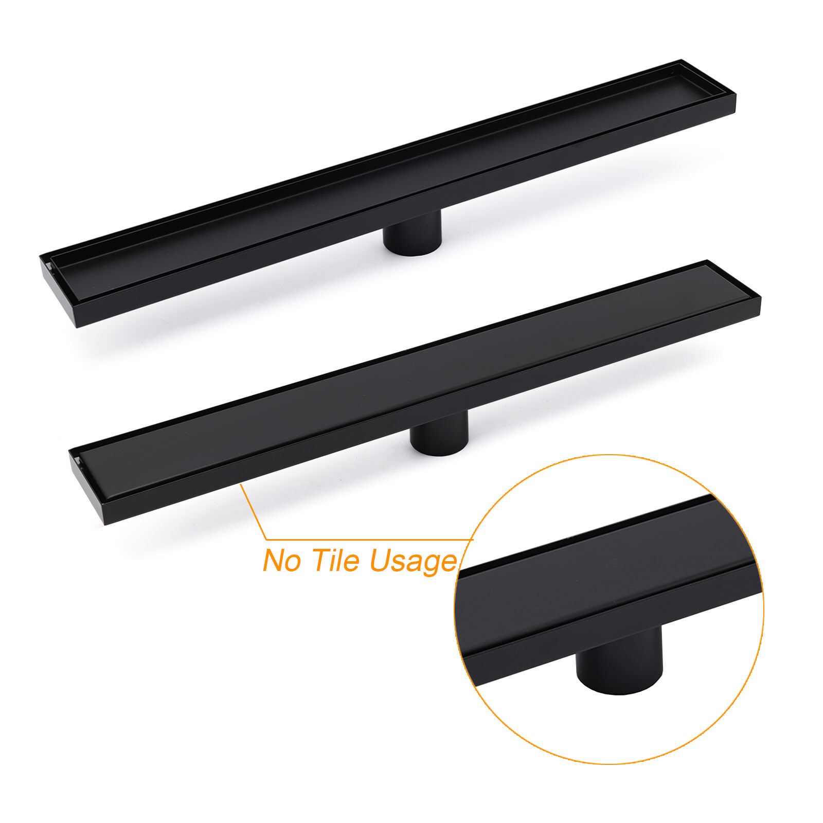 WaterMark Matt Black 900mm Tile Insert Shower Grate Floor Drain 50mm Flow Waste - Image 4