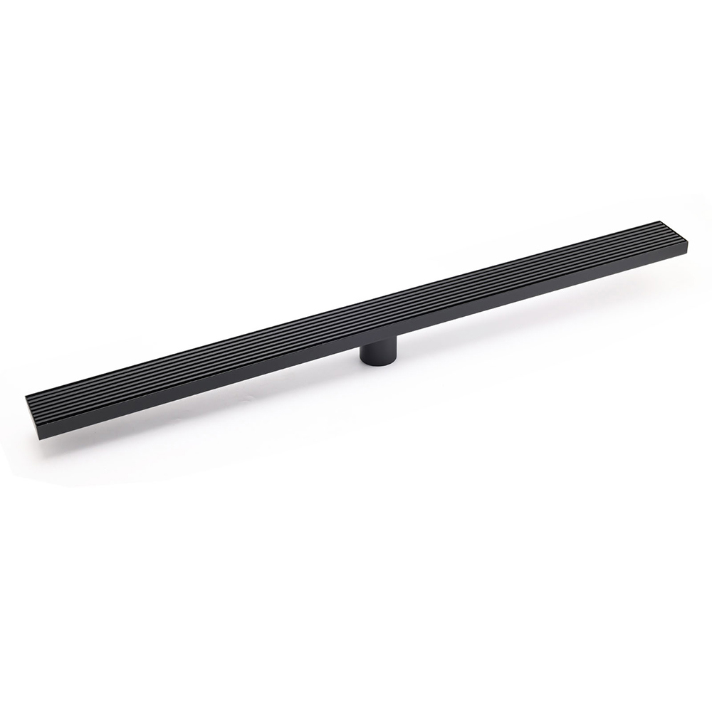 Matt Black 600mm Strip Fence Sword Shower Grate Floor Drain 50mm Waste Outlet - Image 1