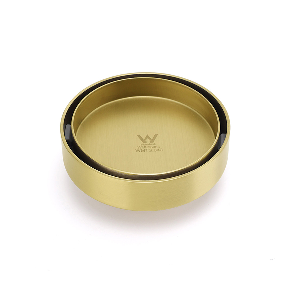Brushed Gold Round 100mm Diamater Tile Insert Floor Drain Shower Grate 50mm Out - Image 1
