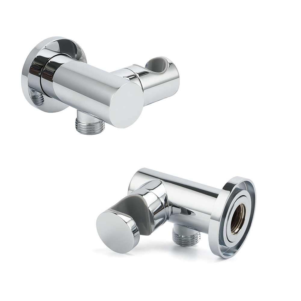 Brass Water Inlet Connector Handheld Shower Head Hose Swivel Bracket Holder Wall Elbow - Image 3