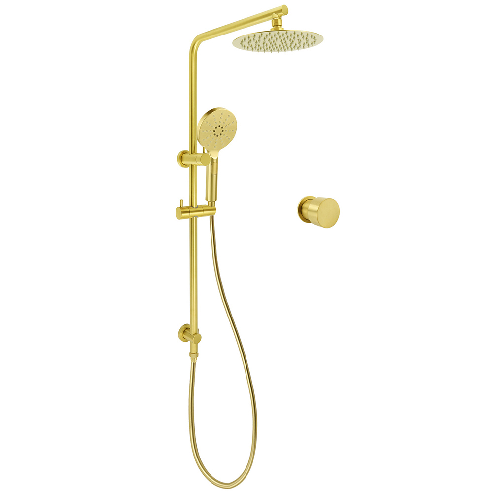 Brushed Gold Twin Shower Set 8