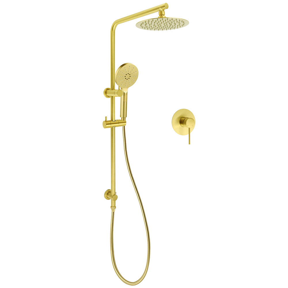 Brushed Gold Twin Shower Set 8