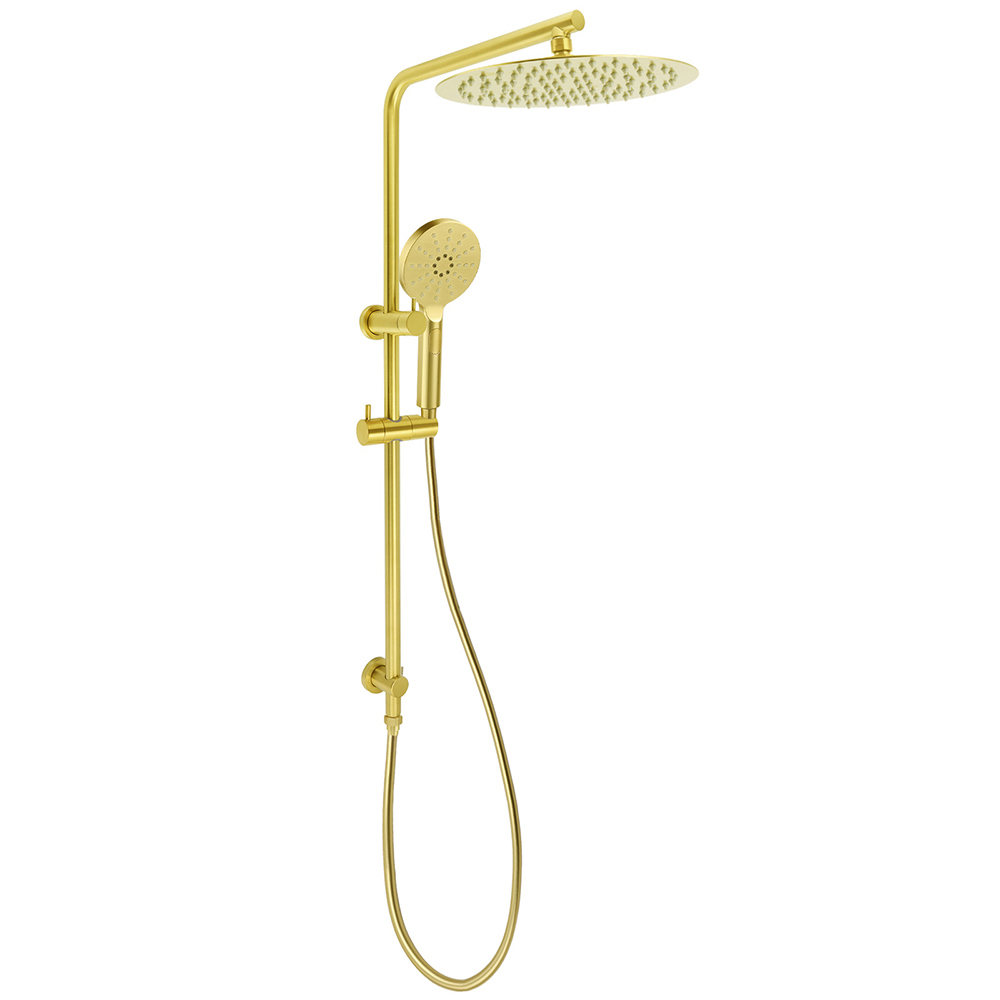Brushed Gold Twin Shower Large Round 12