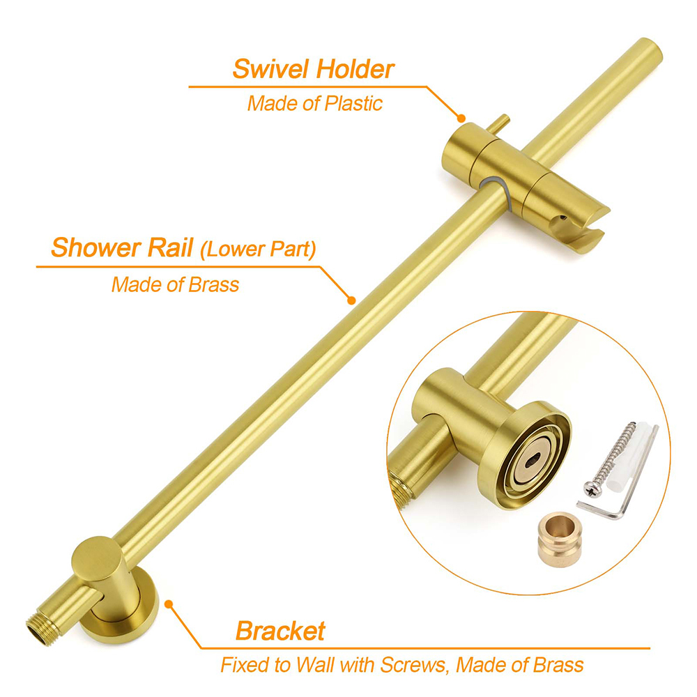 Brushed Gold Twin Shower Large Round 12