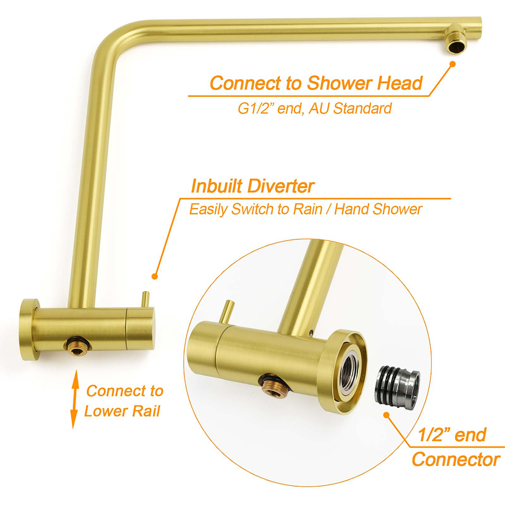 Brushed Gold Dual Shower Set 8