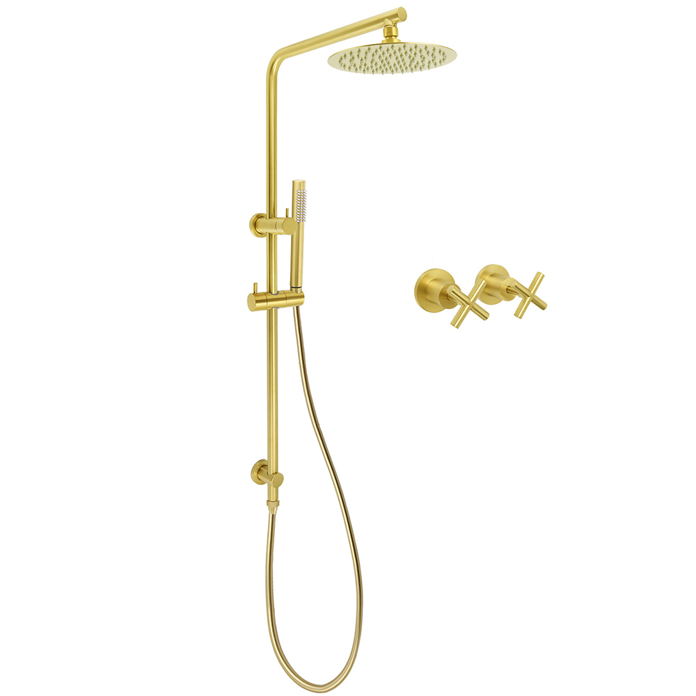 Brushed Gold Twin Shower Set 8