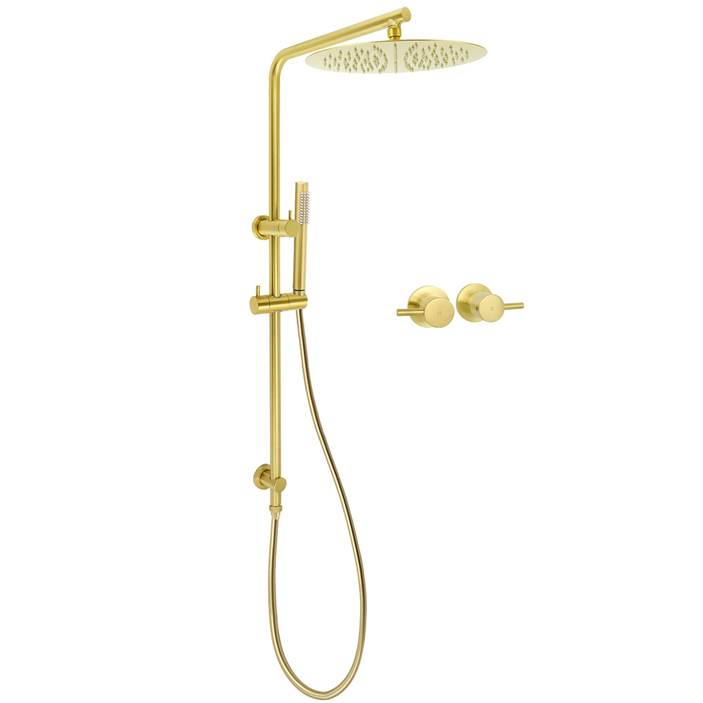 WELS Brushed Gold Large Top Shower Round 12