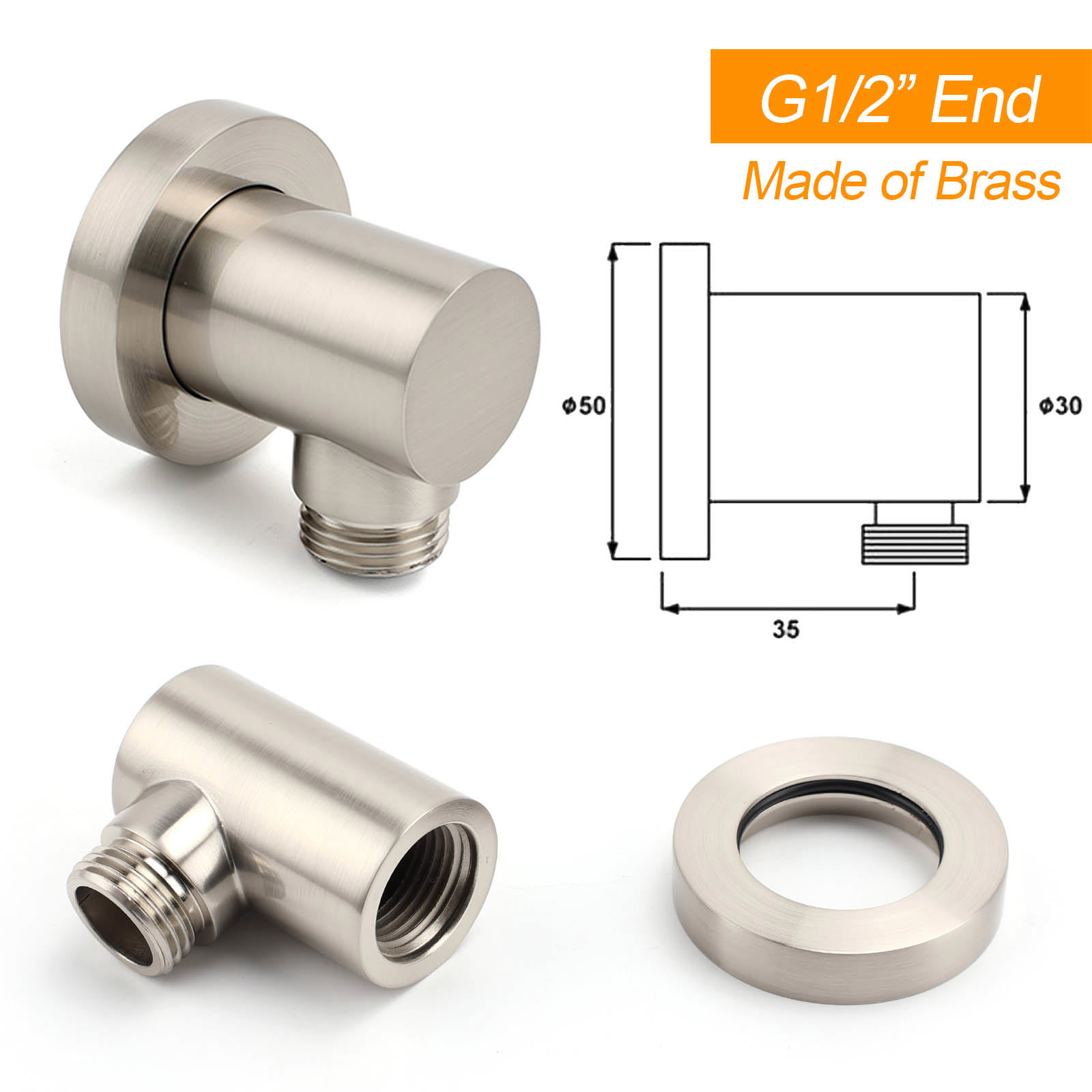 Brushed Nickel Round 12