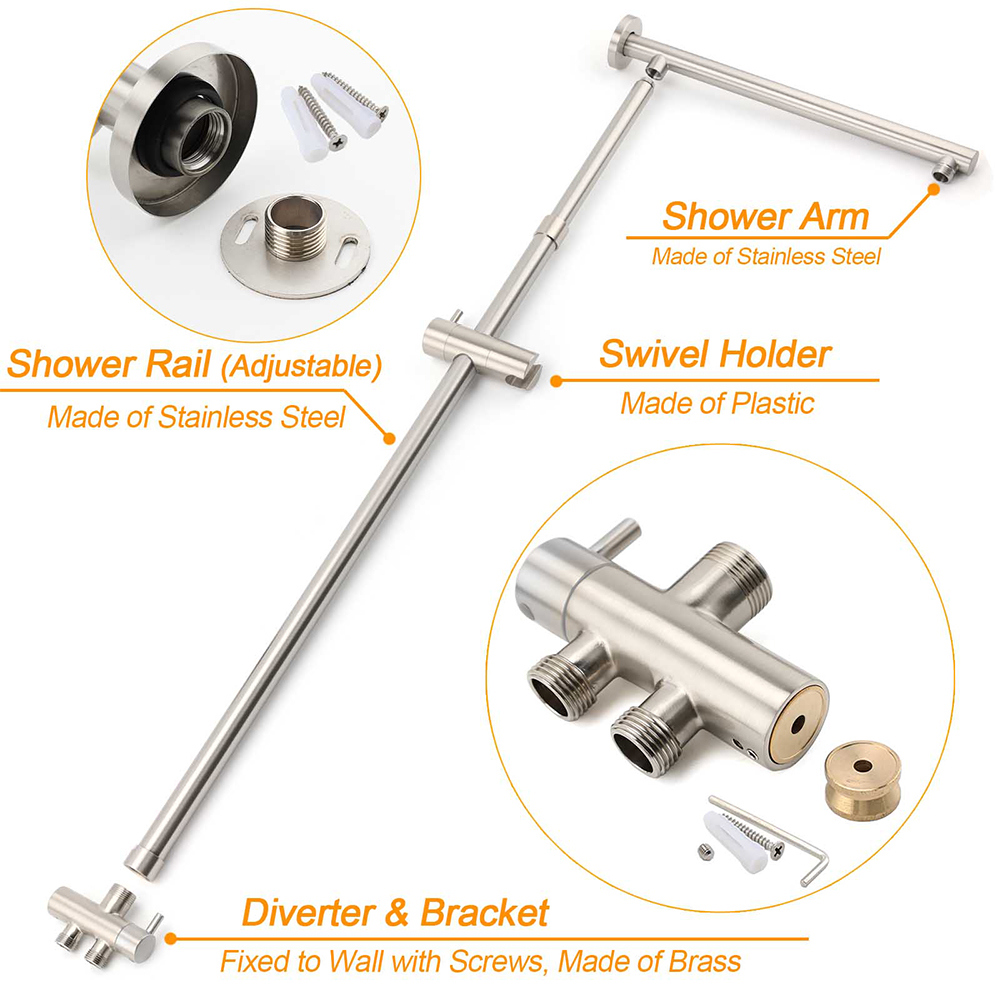 Brushed Nickel 2in1 Square 8