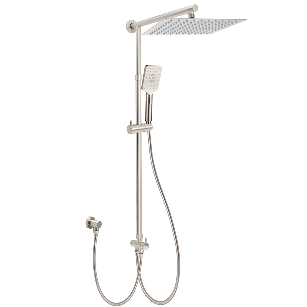 Brushed Nickel 2in1 Square 12