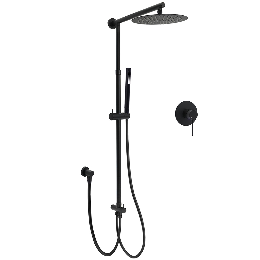 Matt Black 2in1 Round Shower 10