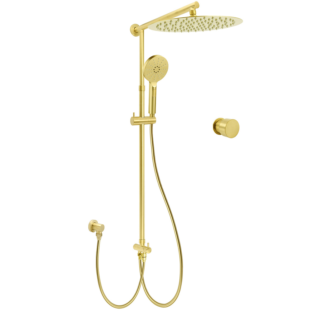 Brushed Gold Dual Round Shower 12
