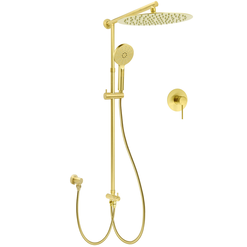 WELS Brushed Gold 2in1 Large Round Shower 12