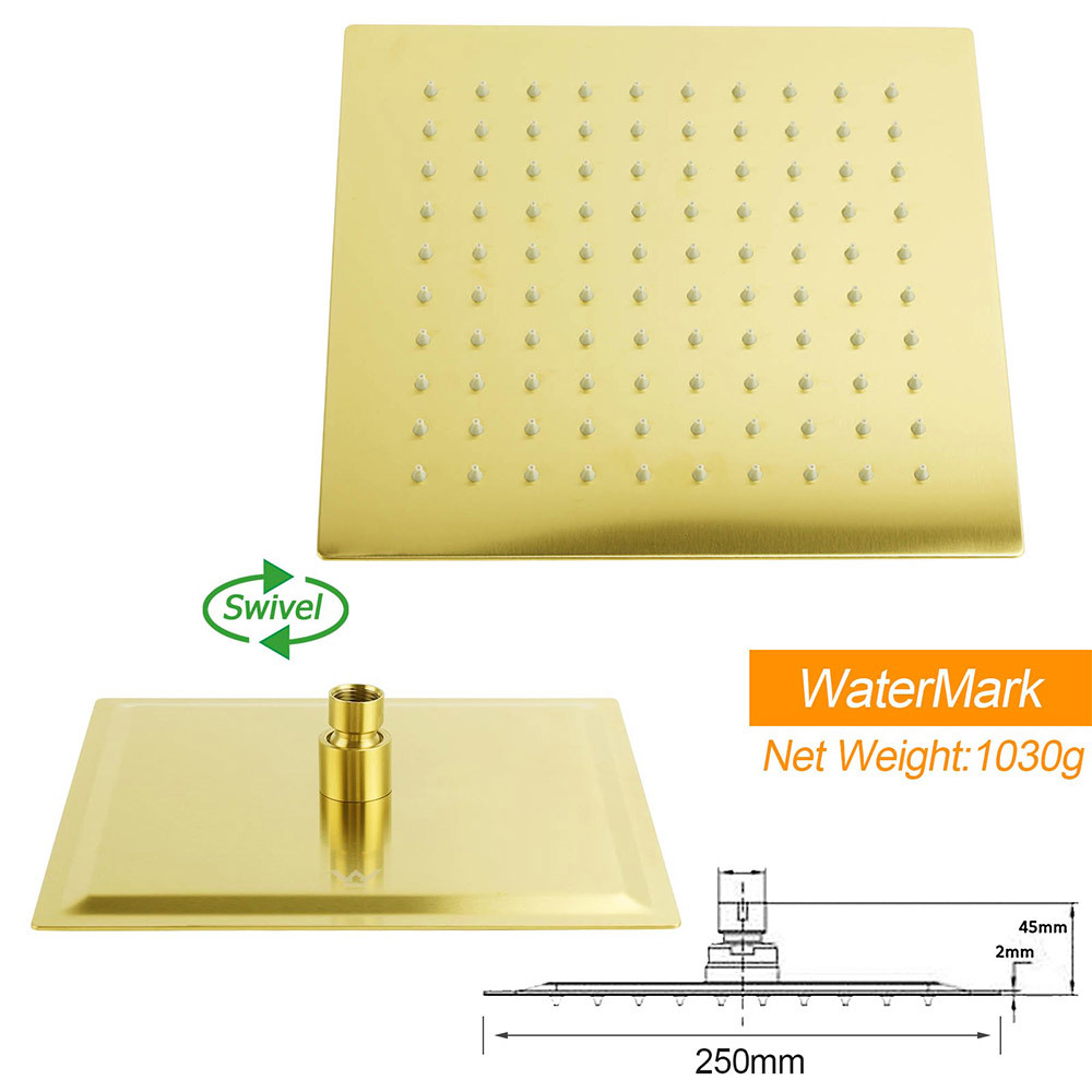 WELS Brushed Gold Square 10