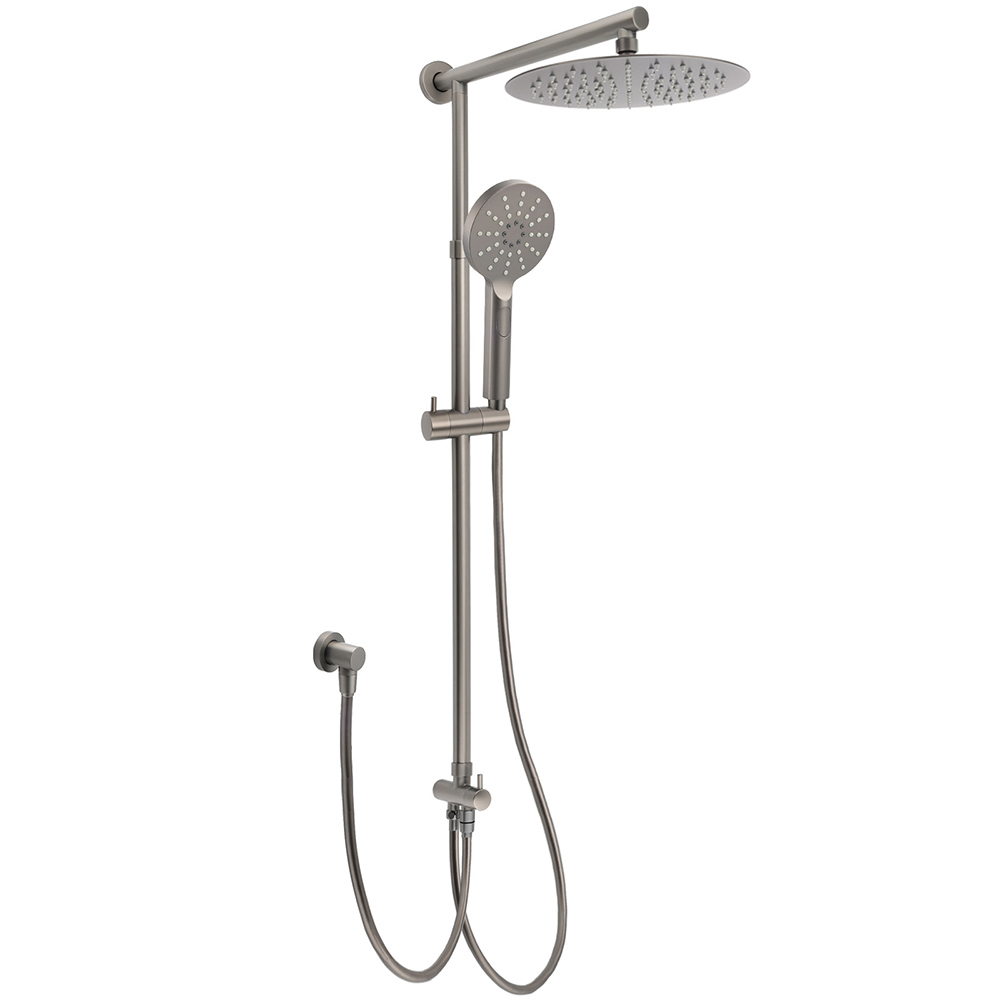 WELS Gun Metal Dual Round Shower 10