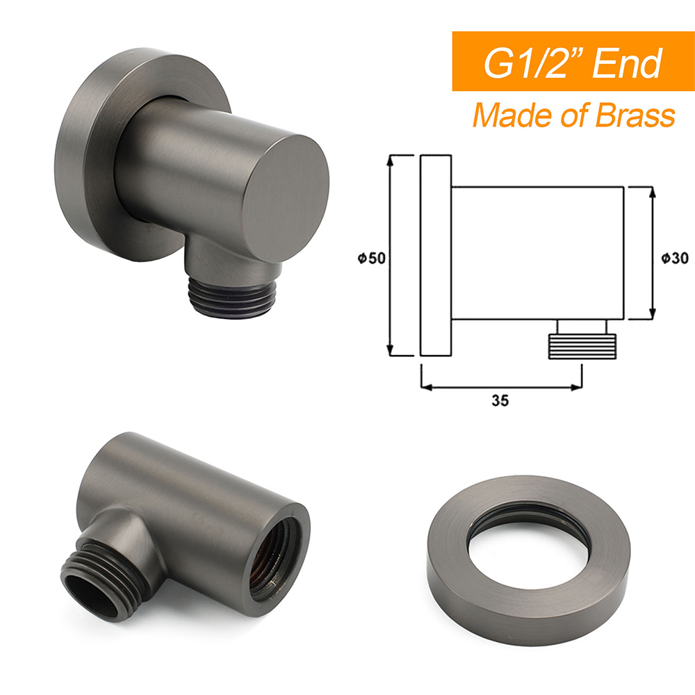 WELS Gun Metal Dual Round Shower 10