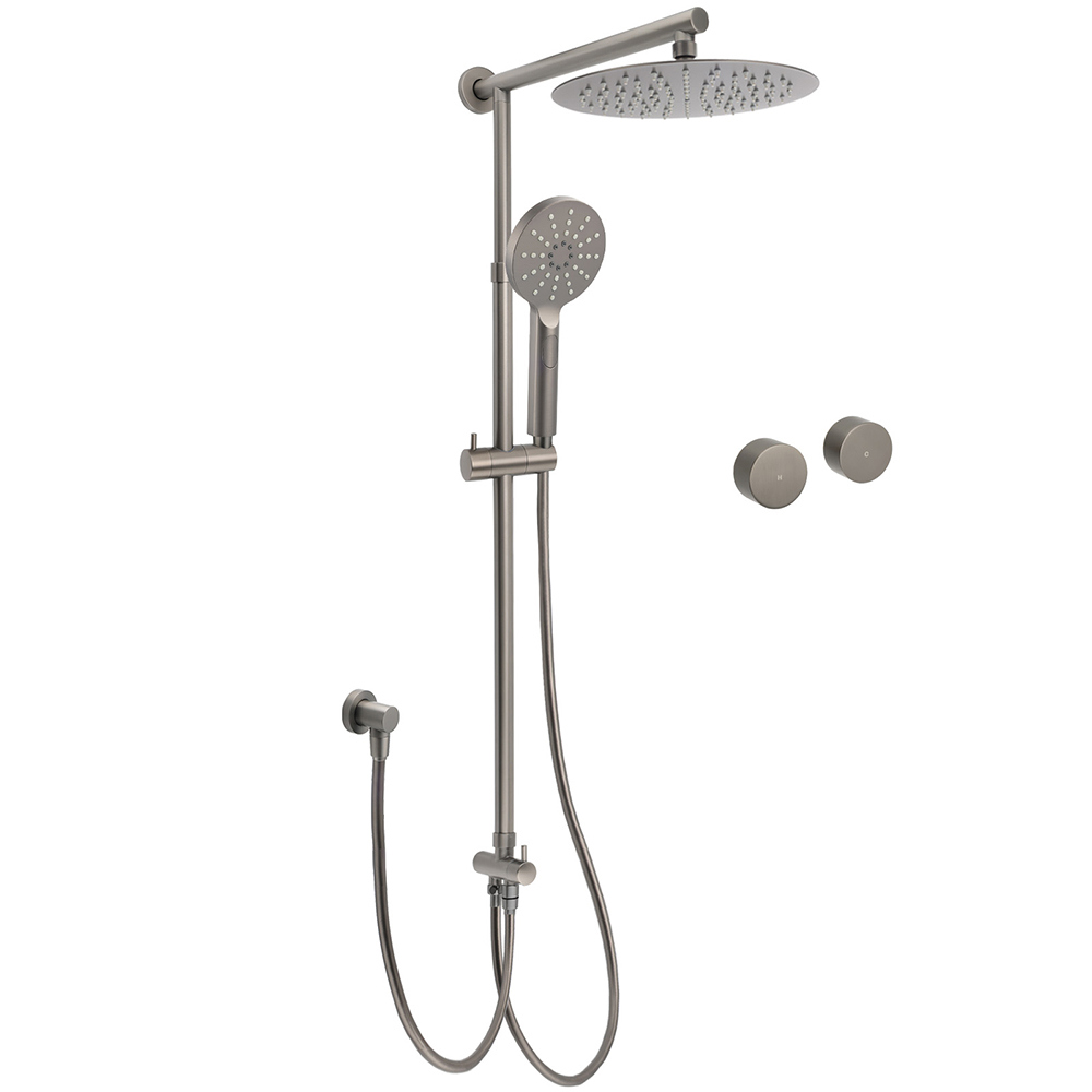 WELS Gun Metal Dual Round Shower Head 10