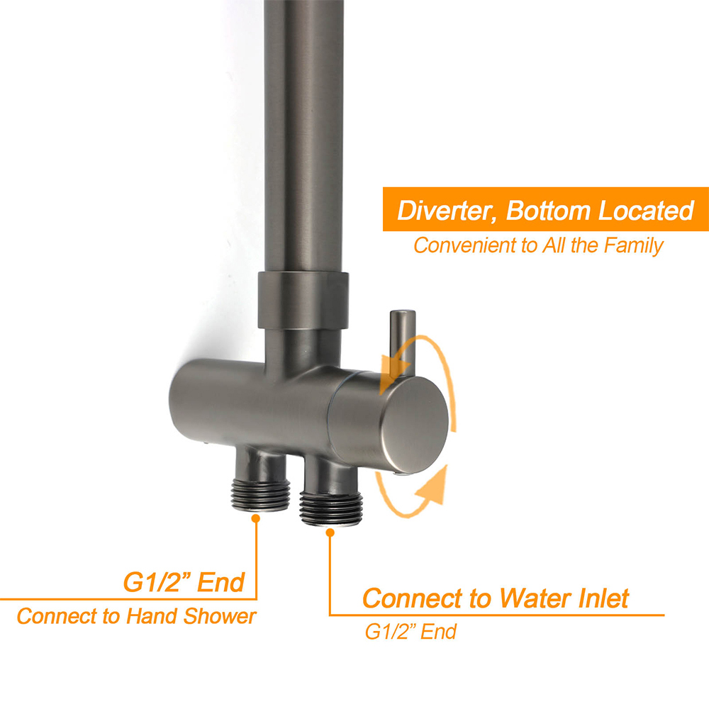 WELS Gun Metal Double Round Shower 10