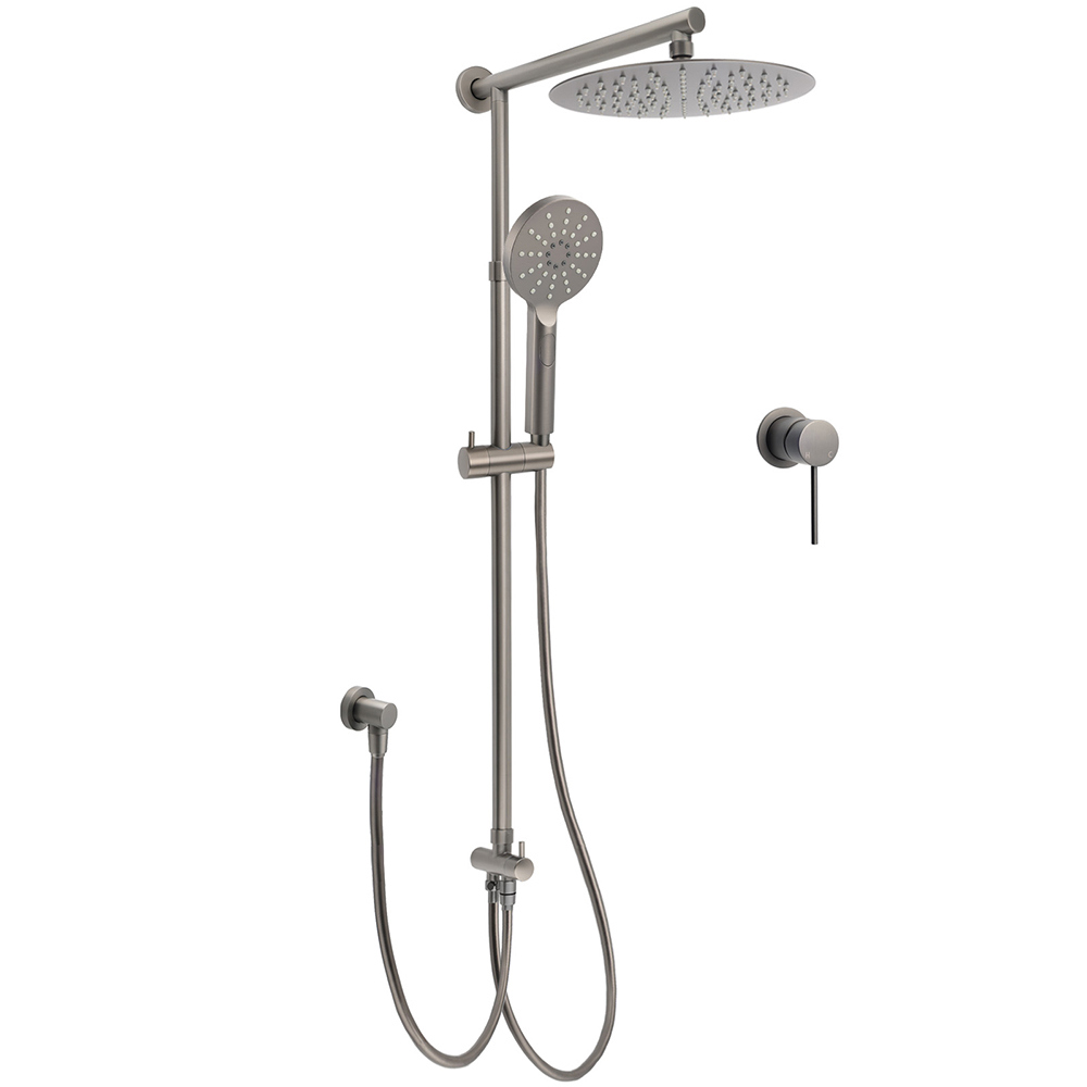 Gun Metal Round Shower 2in1 Set 10