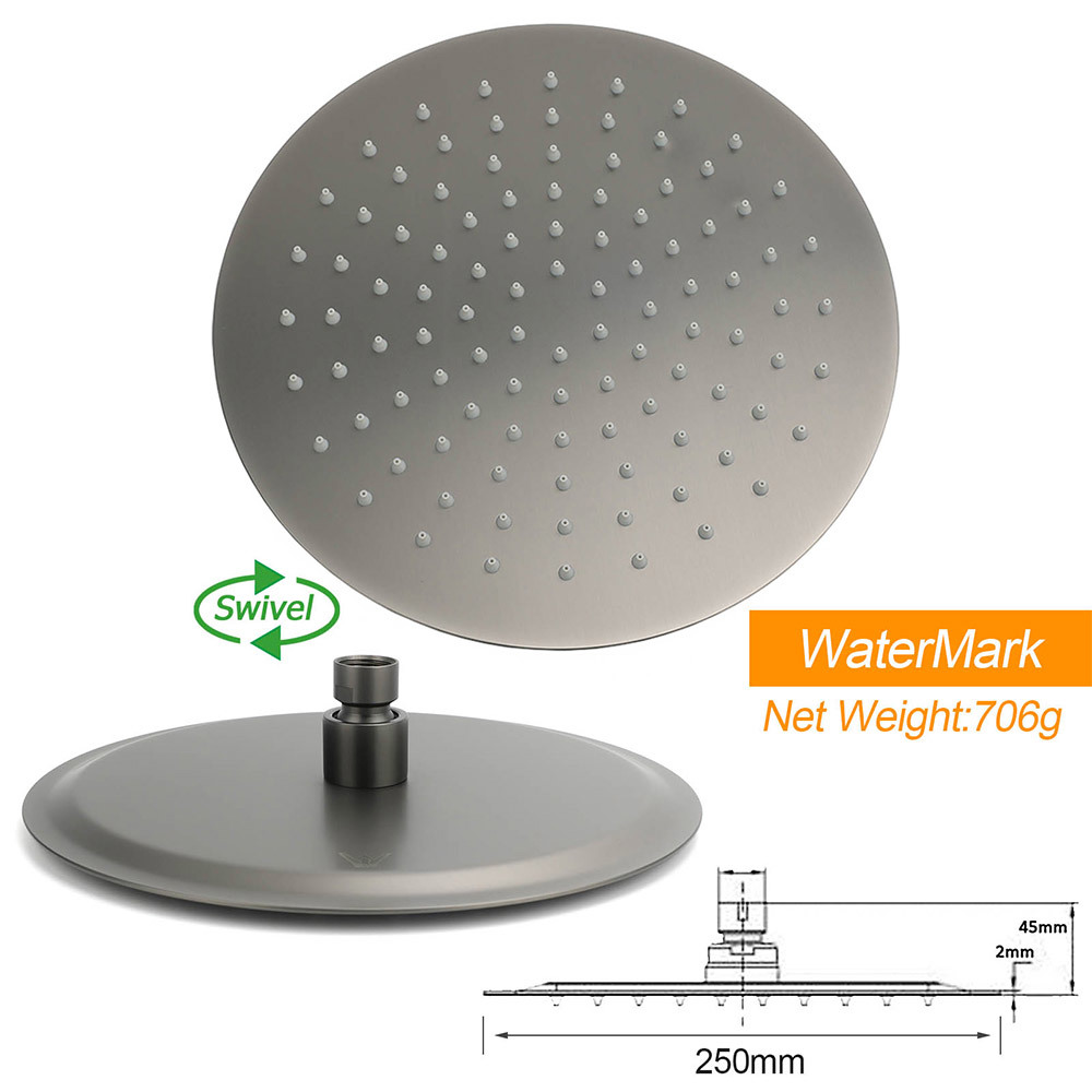 Gun Metal Round Shower 2in1 Set 10