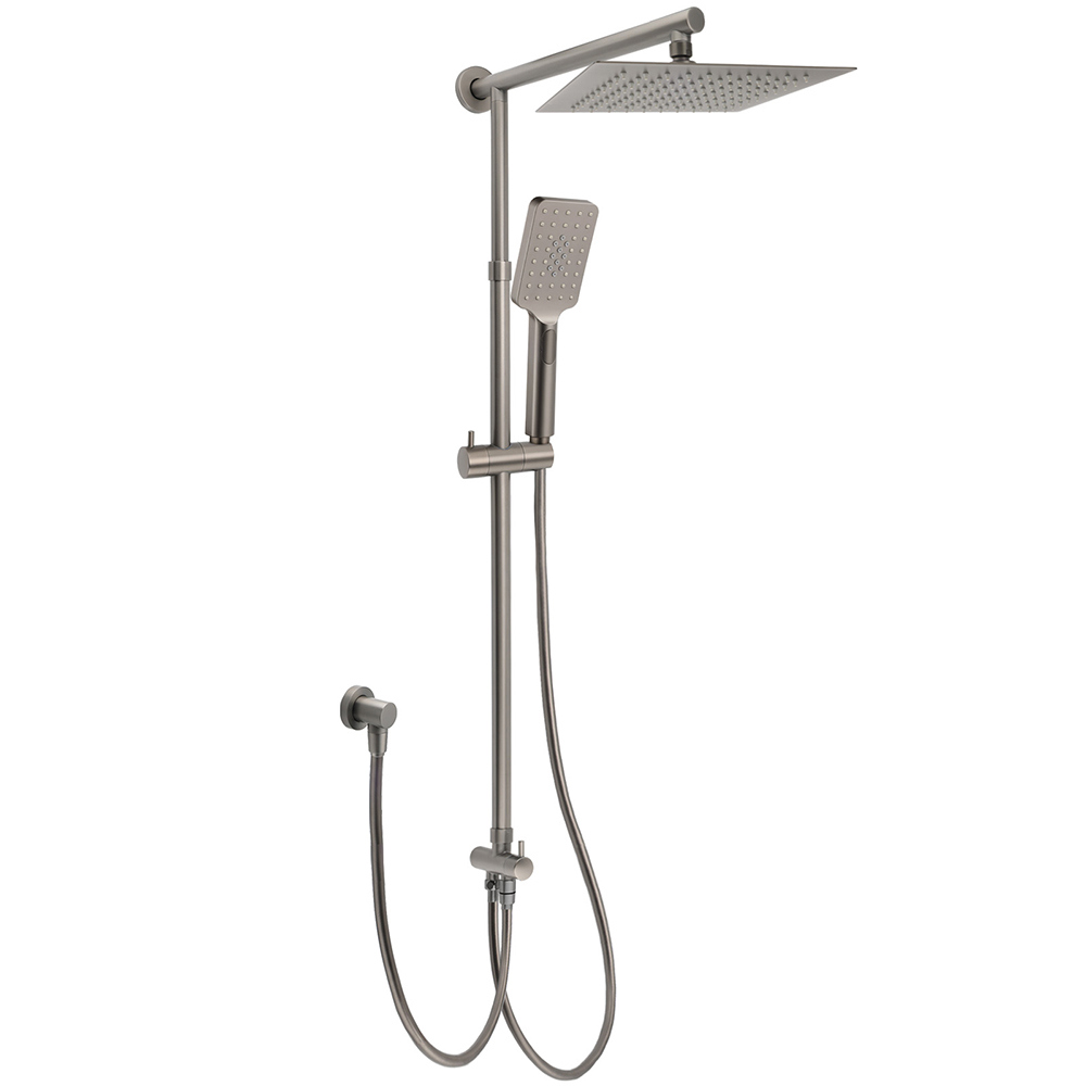 WELS Gun Metal 2in1 Shower Set Square 10