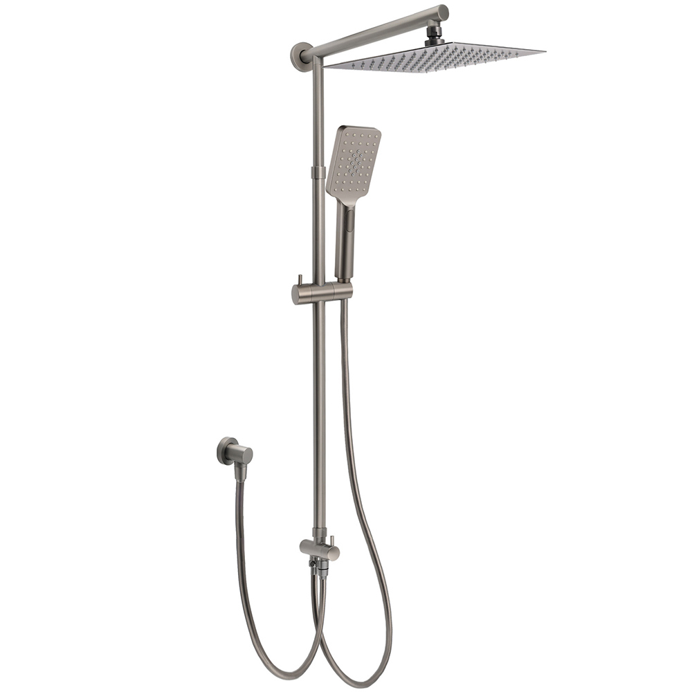WELS Gun Metal 2in1 Shower Set Square 12