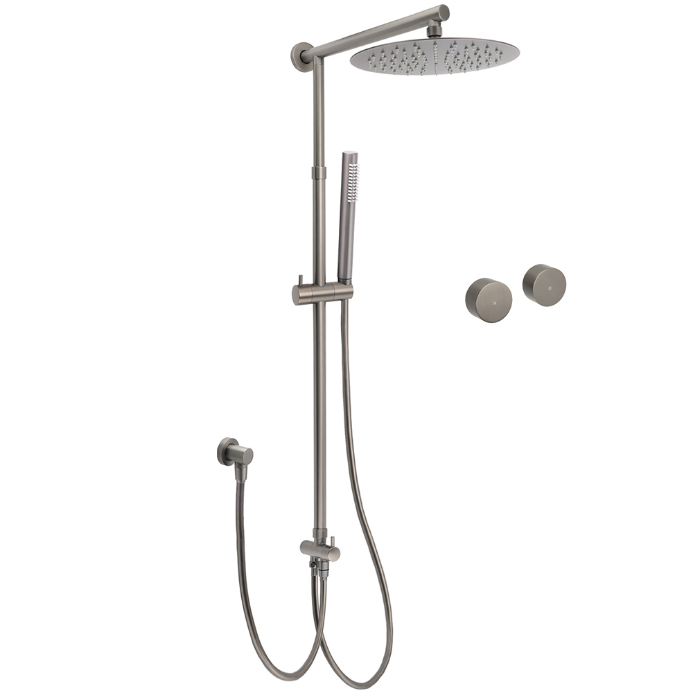 WELS Gun Metal Dual Round Shower Head 10